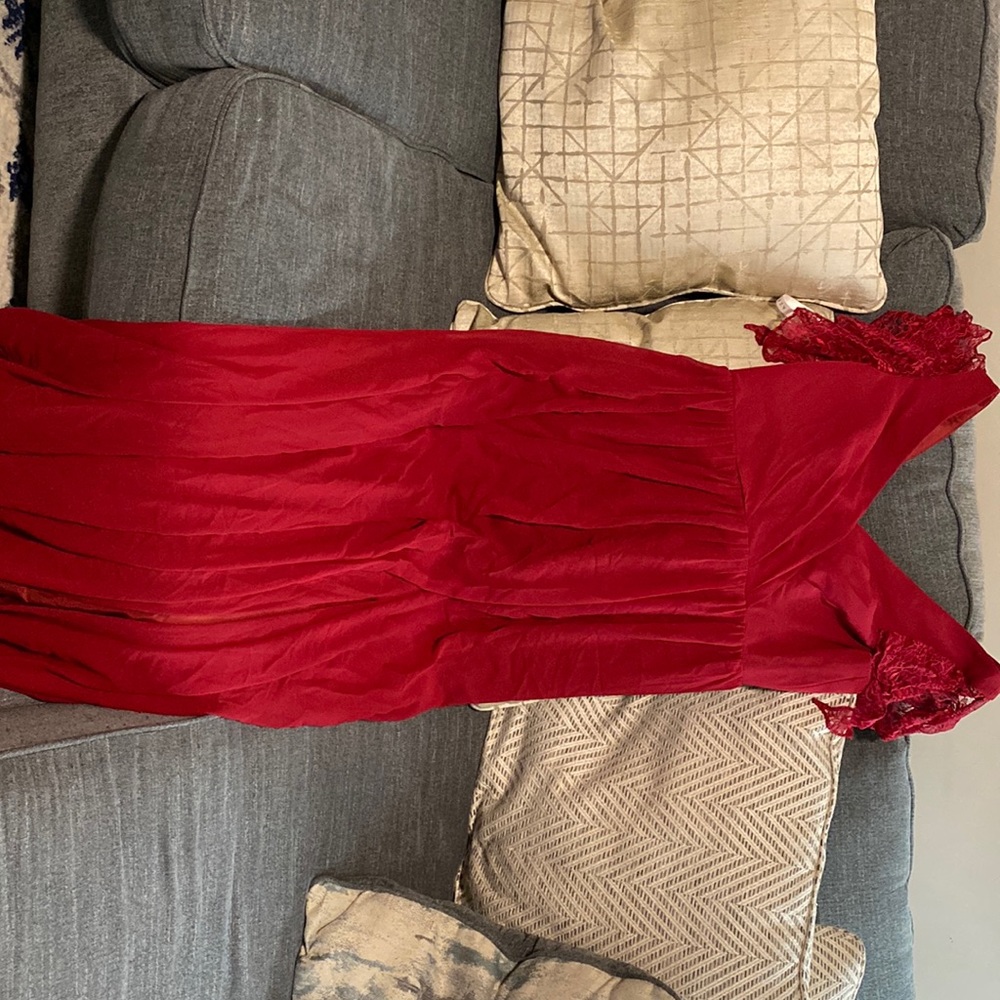 Azazie Zella A14 bridesmaid dress red/burgundy